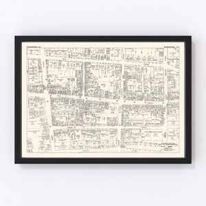 Vintage Map of Poughkeepsie, NY Business Section 1947