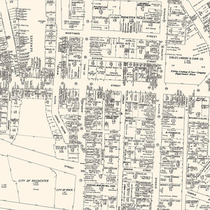 Vintage Map of Rochester, NY Business Section 1947
