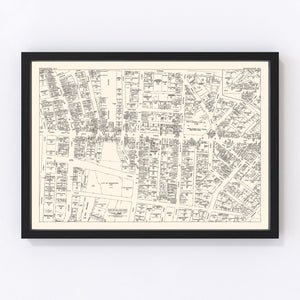 Vintage Map of Rochester, NY Business Section 1947