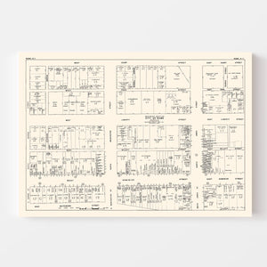 Vintage Map of Rome, NY Business Section 1947