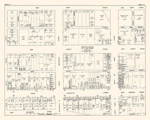 Vintage Map of Rome, NY Business Section 1947