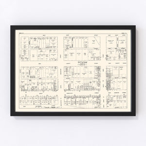 Vintage Map of Rome, NY Business Section 1947