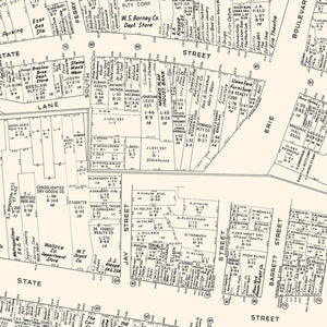 Vintage Map of Schenectady, NY Business Section 1947