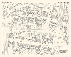 Vintage Map of Schenectady, NY Business Section 1947