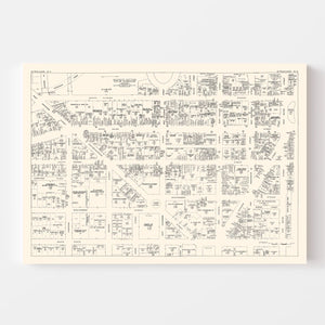 Vintage Map of Syracuse, NY Business Section 1947