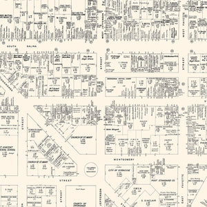 Vintage Map of Syracuse, NY Business Section 1947