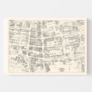 Vintage Map of Trenton, NJ Business Section 1947