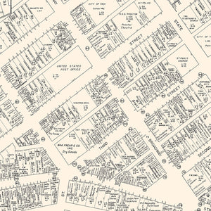 Vintage Map of Troy, NY Business Section 1947