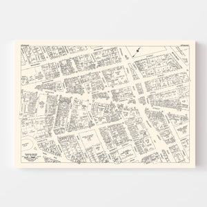 Vintage Map of Utica, NY Business Section 1947