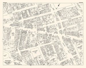 Vintage Map of Utica, NY Business Section 1947