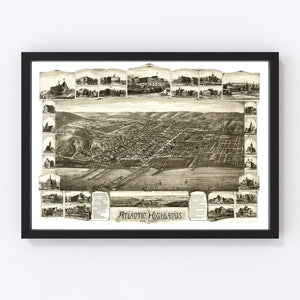 Vintage Map of Atlantic Highlands, New Jersey 1894
