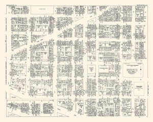 Vintage Map of Washington D.C., DC Business Section 1947