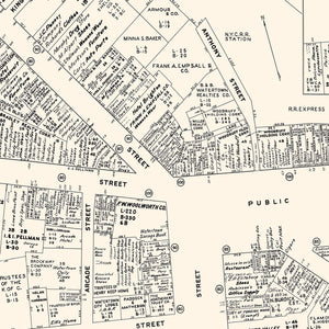 Vintage Map of Watertown, NY Business Section 1947