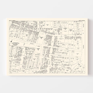 Vintage Map of White Plain, NY Business Section 1947