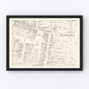 Vintage Map of White Plain, NY Business Section 1947