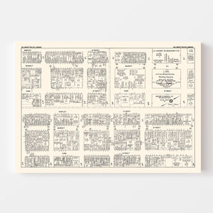 Vintage Map of Wilmington, DE Business Section 1947