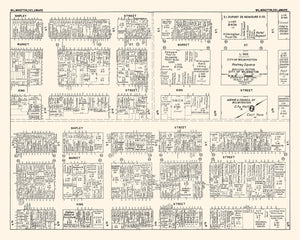 Vintage Map of Wilmington, DE Business Section 1947