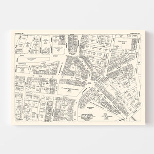 Vintage Map of Yonkers, NY Business Section 1947