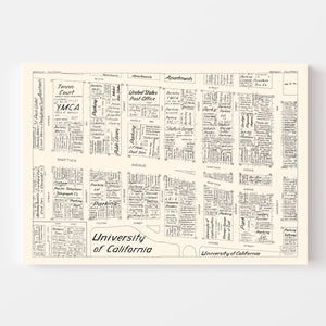 Vintage Map of Berkeley, CA Business Section 1952