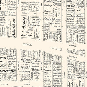 Vintage Map of Berkeley, CA Business Section 1952