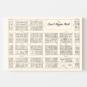 Vintage Map of Fresno, CA Business Section 1952