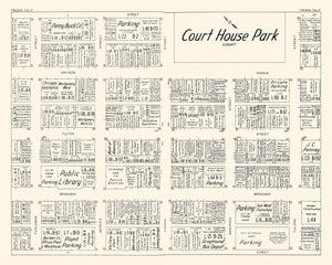 Vintage Map of Fresno, CA Business Section 1952