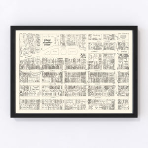Vintage Map of San Jose, CA Business Section 1952