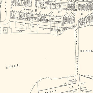 Vintage Map of Augusta, ME Business Section 1946