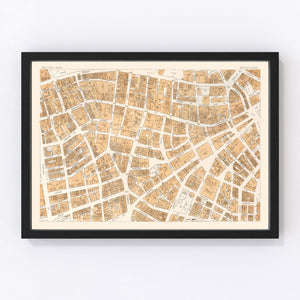 Vintage Map of Boston, MA Business Section 1946