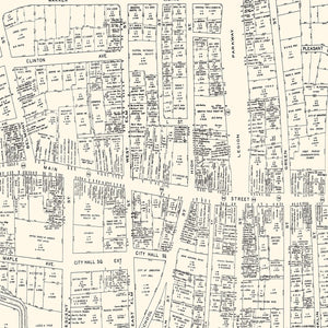 Vintage Map of Brockton, MA Business Section 1946
