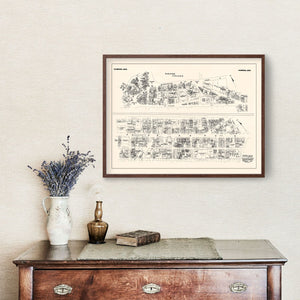 Vintage Map of Cambridge, MA Business Section 1946