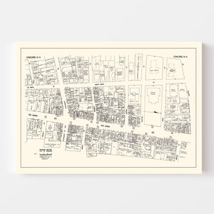 Vintage Map of Concord, NH Business Section 1946