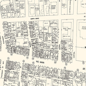 Vintage Map of Concord, NH Business Section 1946