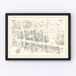 Vintage Map of Concord, NH Business Section 1946