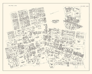 Vintage Map of Fall River, MA Business Section 1946