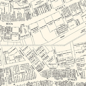 Vintage Map of Fitchburg, MA Business Section 1946