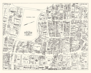 Vintage Map of Hartford, CT Business Section 1946