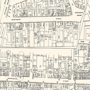 Vintage Map of Haverhill, MA Business Section 1946
