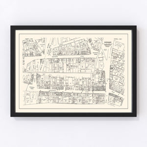 Vintage Map of Haverhill, MA Business Section 1946