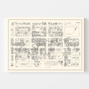 Vintage Map of Holyoke, MA Business Section 1946