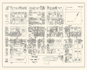 Vintage Map of Holyoke, MA Business Section 1946