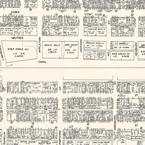 Vintage Map of Lawrence, MA Business Section 1946