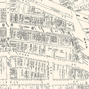 Vintage Map of Lewiston, ME Business Section 1946