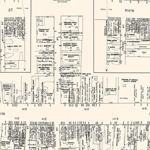 Vintage Map of Middletown, CT Business Section 1946