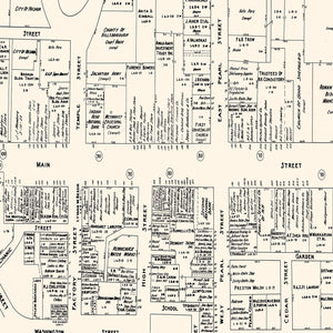 Vintage Map of Nashua, NH Business Section 1946