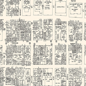 Vintage Map of New Bedford, MA Business Section 1946