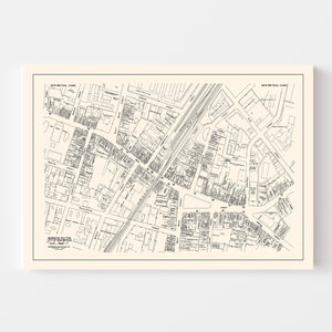 Vintage Map of New Britain, CT Business Section 1946