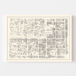 Vintage Map of New Haven, CT Business Section 1946