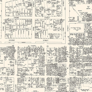 Vintage Map of New Haven, CT Business Section 1946