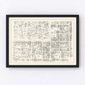 Vintage Map of New Haven, CT Business Section 1946
